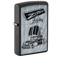 Зажигалка ZIPPO Car Design с покрытием Black Matte, латунь/сталь, черная, 38x13x57 мм