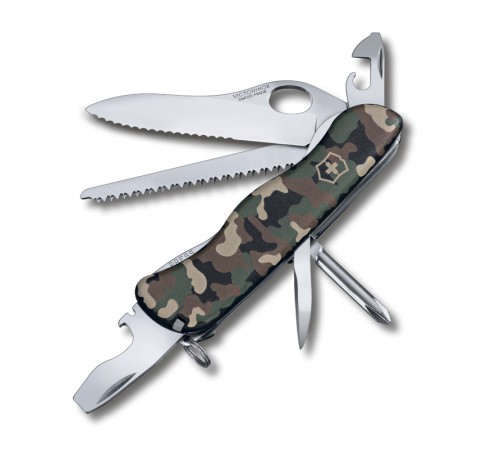 Нож перочинный VICTORINOX Trailmaster One Hand, 111 мм, 12 функций, с фиксатором лезвия, камуфляж