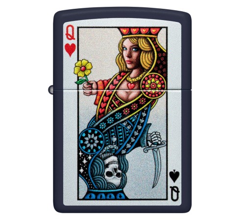 Зажигалка ZIPPO Queen Design с покрытием Navy Matte, латунь/сталь, синяя, матовая, 38x13x57 мм