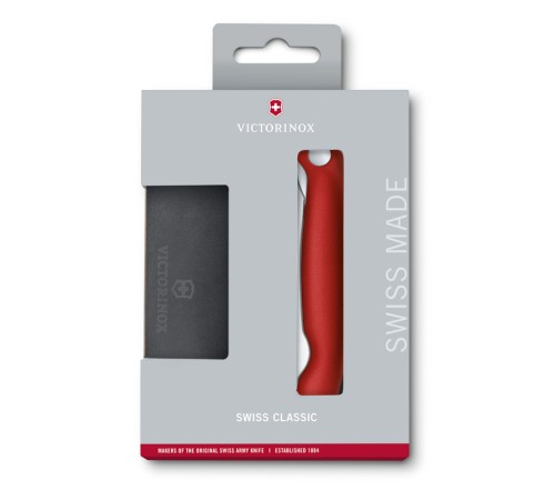 Набор VICTORINOX Swiss Classic: складной нож для овощей и разделочная доска, красная рукоять