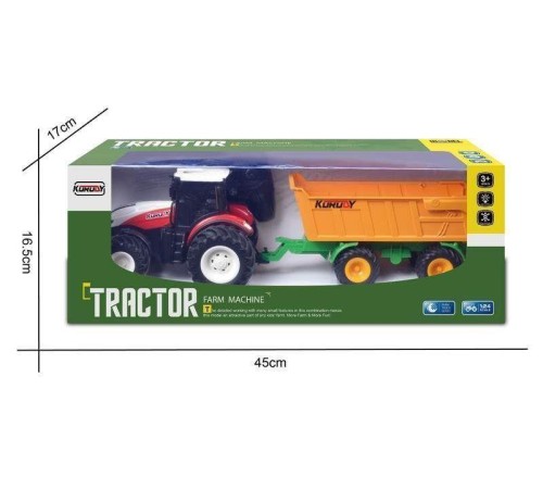 Р/У фермерский трактор Korody с прицепом самосвалом, широкие колеса 1/24 2.4G 6CH RTR