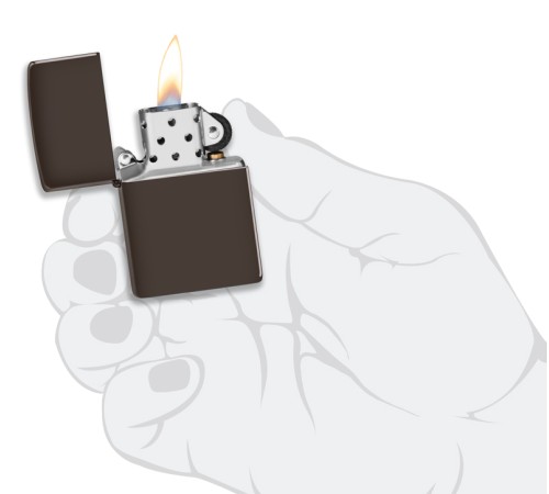 Зажигалка ZIPPO Classic с покрытием Brown Matte, латунь/сталь, коричневая, матовая, 38x13x57 мм