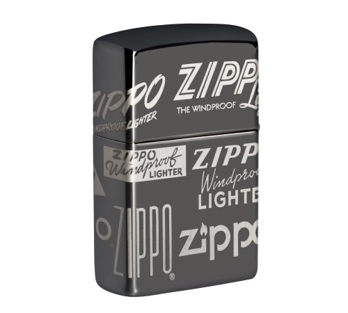 Зажигалка ZIPPO Classic с покрытием Black Ice®, латунь/сталь, чёрная, глянцевая, 38x13x57 мм