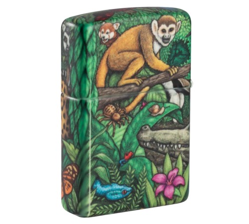 Набор из двух зажигалок ZIPPO Загадки леса с покрытием Glow-in-the-Dark Green, зелёные, глянецевые