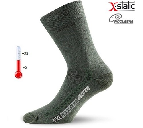 Носки Lasting WXL 620, wool+nylon, темно-зеленый, размер M , WXL620-M
