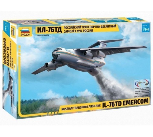 Сборная модель ZVEZDA Российский транспортно-десантный самолет Ил-76 ТД МЧС России, 1/144