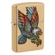 Зажигалка ZIPPO Tattoo Eagle с покрытием Brushed Brass, медь/сталь, золотистая, матовая, 38x13x57 мм