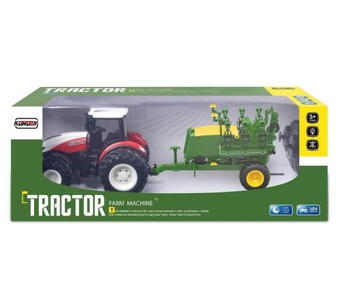 Р/У фермерский трактор Korody с зерновой сеялкой, широкие колеса 1/24 2.4G 6CH RTR