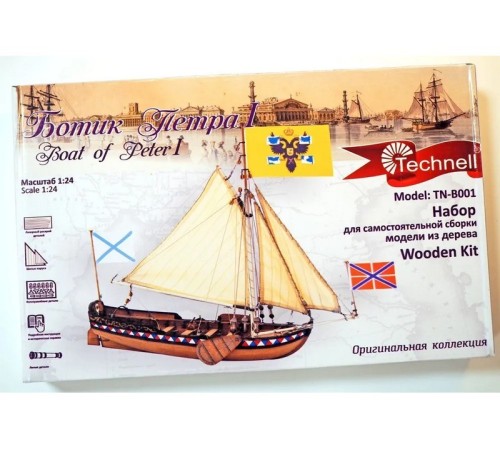 Сборная деревянная модель корабля Technell Ботик Петра Первого, 1/24