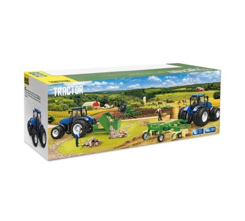 Р/У фермерский трактор Korody с плугом, мет. кузов, двойные колеса 1/24 2.4G 6CH RTR