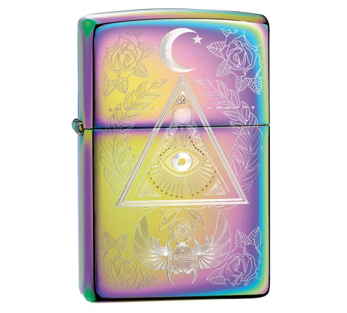 Зажигалка ZIPPO Classic с покрытием Multi Color, латунь/сталь, разноцветная, глянцевая, 38x13x57 мм