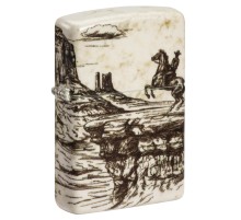 Зажигалка ZIPPO Western Design с покрытием 540 Matte, латунь/сталь, белая, 38x13x57 мм