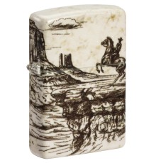 Зажигалка ZIPPO Western Design с покрытием 540 Matte, латунь/сталь, белая, 38x13x57 мм
