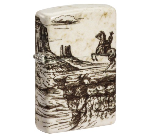 Зажигалка ZIPPO Western Design с покрытием 540 Matte, латунь/сталь, белая, 38x13x57 мм