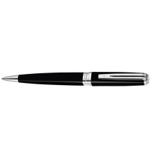 Шариковая ручка Waterman Exception Slim Black ST. Детали дизайна: посеребрение.