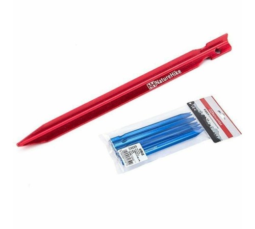 Колышки Naturehike NH17D026-D  алюминиевый Vобразный (8 шт.)Красный, 6927595723364