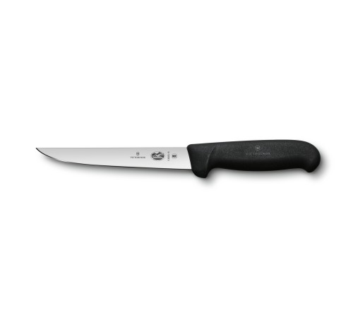 Нож обвалочный VICTORINOX Fibrox с прямым лезвием 15 см и безопасной рукоятью, чёрный
