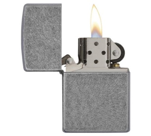 Зажигалка ZIPPO Classic с покрытием ™Plate, латунь/сталь, серебристая, матовая, 38x13x57 мм