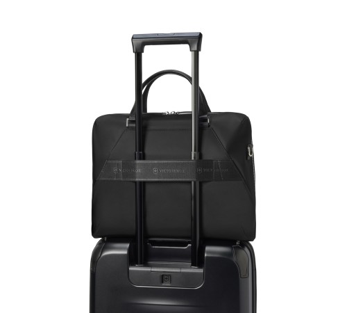 Портфель VICTORINOX Victoria Signature Briefcase, черный, нейлон/кожа, 42x13x30 см, 13 л