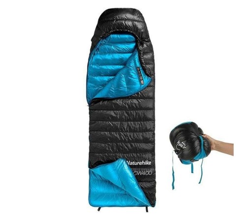 Мешок спальный  Naturehike CWZ400 NH19W400-Z с пуховым конвертом  L черный, 6927595765371