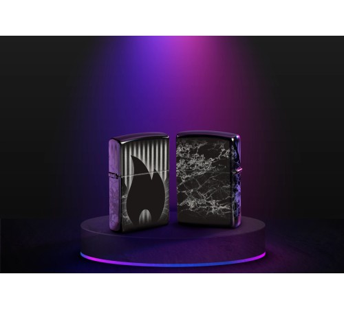 Зажигалка ZIPPO Classic с покрытием High Polish Black, латунь/сталь, черная, глянцевая, 38x13x57 мм