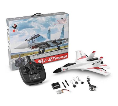 Р/У самолет XK Innovation SU27 340мм EPP 2.4G 3-ch LiPo RTF (белый)