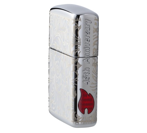 Зажигалка ZIPPO Armor™ с покрытием High Polish Chrome, латунь/сталь, чёрная, глянцевая, 36x12x56 мм