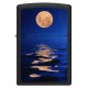 Зажигалка ZIPPO Moon Sunset с покрытием Black Light, латунь/сталь, чёрная, матовая, 38x13x57 мм