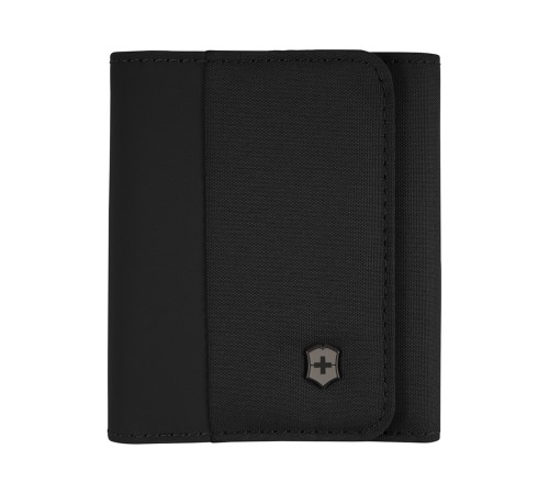Бумажник VICTORINOX Travel Essentials Tri-Fold Wallet, чёрный, полиэстер, 9x2x10 см