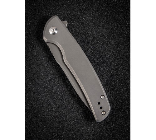 Складной нож SENCUT Tynan 10Cr15CoMoV Steel Gray Stonewashed Handle Stainless Gray