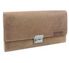 Портмоне WENGER Wildspitz, коричневый, кожа нубук, 17,5×3×9,5 см