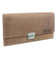 Портмоне WENGER Wildspitz, коричневый, кожа нубук, 17,5×3×9,5 см