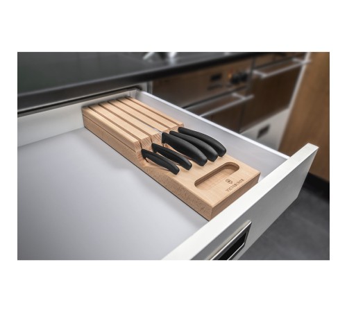 Набор из 5 кухонных ножей VICTORINOX, в подставке из бука, 43x6,5x14,5 см, 2,14 кг