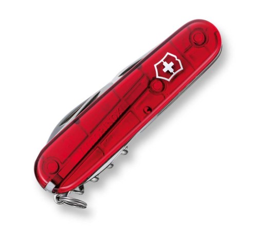 Нож перочинный VICTORINOX Spartan, 91 мм, 12 функций, полупрозрачный красный