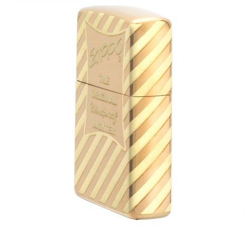 Зажигалка ZIPPO Vintage Box Top с покрытием High Polish Brass, латунь/сталь, золотистая, 38x13x57 мм