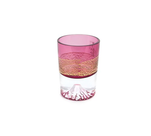 Рюмка TAJIMA GLASS Фудзи с позолотой 85 мл, золотисто-красная