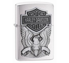 Зажигалка ZIPPO Harley-Davidson®, с покрытием Brushed Chrome, латунь/сталь, серебристая, 38x13x57 мм
