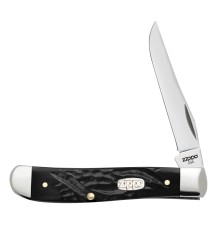 Нож перочинный ZIPPO Rough Black Synthetic Mini Trapper, 89 мм, чёрный + ЗАЖИГАЛКА ZIPPO 207