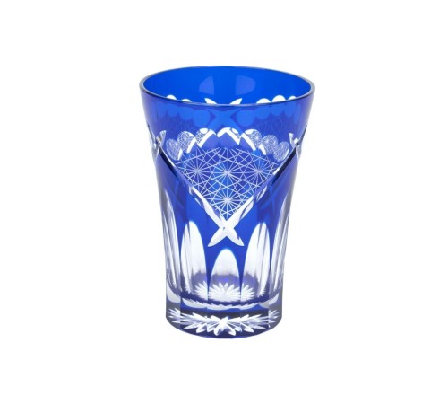 Стакан TAJIMA GLASS Хризантема и веер 240 мл, лазурный