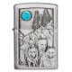 Зажигалка ZIPPO Wolf Design с покрытием Brushed Chrome, латунь/сталь, серебристая, 36x12x56 мм
