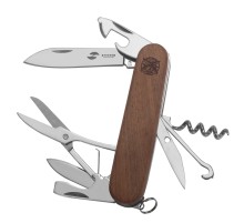 Нож перочинный Stinger, 90 мм, 13 функций, материал рукояти: древесина сапеле