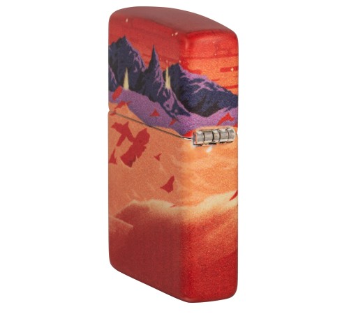Зажигалка ZIPPO Mars Design с покрытием 540 Matte, латунь/сталь, красная, матовая, 38x13x57 мм