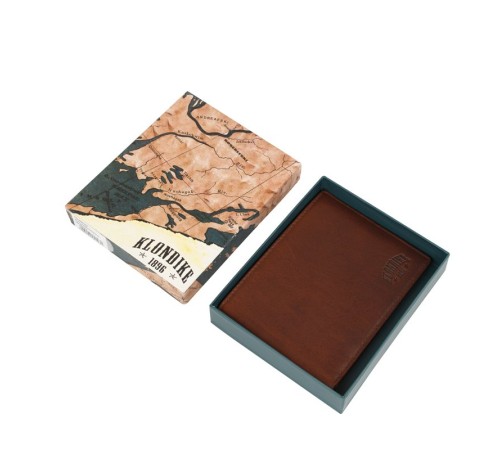 Бумажник KLONDIKE Dawson, натуральная кожа в коричневом цвете, 13 х 1,5 х 9,5 см