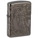 Зажигалка ZIPPO Armor® Wicca Design с покрытием Black Ice®, латунь/сталь, чёрная, 38x13x57 мм
