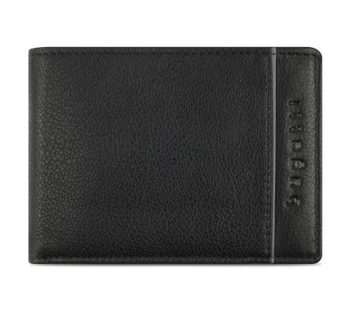 Портмоне BUGATTI Banda, с защитой данных RFID, чёрное, кожа козы/полиэстер, 12,5х2х9 см