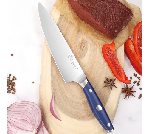Нож шеф-повара Sunnecko 8 Inch Chef Knife, синий