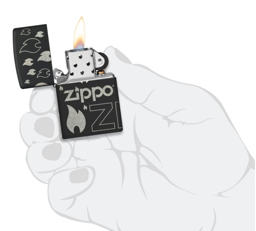 Зажигалка ZIPPO Classic с покрытием Black Matte, латунь/сталь, черная, матовая, 38x13x57 мм