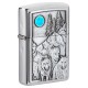 Зажигалка ZIPPO Wolf Design с покрытием Brushed Chrome, латунь/сталь, серебристая, 36x12x56 мм