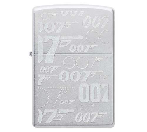 Зажигалка ZIPPO James Bond™ с покрытием Satin Chrome, латунь/сталь, серебристая, 38x13x57 мм