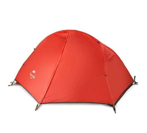 Палатка одноместная Naturehike сверхлегкая + коврик NH18A095-D, оранжевая, 6927595701805